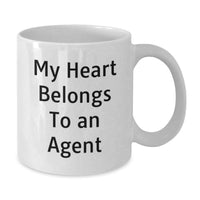 Load image into Gallery viewer, Funny Agent Gifts from Family - My Heart Belongs To An Agent White Coffee Mug for Agent Graduation Unique Gifts - Additional