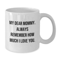 Load image into Gallery viewer, Funny Mommy Gifts, White Coffee Mug with &#39;My Dear Mommy&#39; Quote, Birthday Unique Gifts from Family to Mommy - Additional
