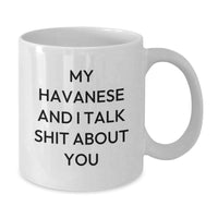 Load image into Gallery viewer, Havanese Dog Gifts Funny White Coffee Mug My Havanese And I Talk Shit About You Birthday from Family to Friends - Additional
