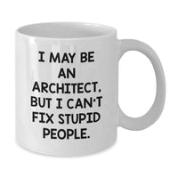 Load image into Gallery viewer, Funny Architect Gifts from Friends, White Coffee Mug for Architects, I May Be An Architect But I Cant Fix Stupid People Christmas Unique Gifts - Additional
