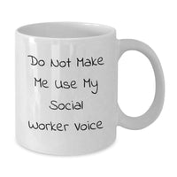 Load image into Gallery viewer, Funny Social Worker Christmas Unique Gifts from Friends White Coffee Mug, Unique White Coffee Mugs for Social Worker Men, Women, Coworkers, Family - Additional
