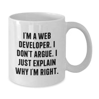 Load image into Gallery viewer, Funny Web Developer Quotes Gifts from Friends to Men on Birthday Unique White Coffee Mug - Additional
