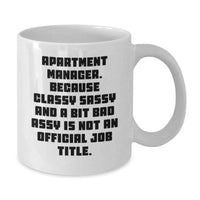 Load image into Gallery viewer, Funny Apartment Manager Gifts from Friends, Unique White Coffee Mug for Apartment Managers, Christmas Unique Gifts - Because Classy Sassy And A Bit Fearlessy Is Not An Official Job Title. - Additional
