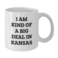 Load image into Gallery viewer, Funny Kansas White Coffee Mug, &#39;I Am Kind Of A Prime Selection In Kansas&#39; Graduation Gift from Friends, Funny White Coffee Mug for Kansas Men and Women, Unique Gifts for Kansas - Additional
