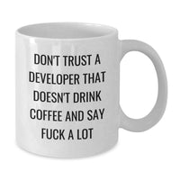 Load image into Gallery viewer, Funny Developer Gifts, Valentine's Unique Coffee Mugs for Programmers, Developer White Coffee Mug with Funny Quote, Gifts from Men, Women, or Coworkers to Developer Friends - Additional