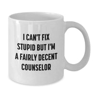 Load image into Gallery viewer, Funny Counselor Gifts for Men, White Ceramic Coffee Mug with Inspiring Quote, Perfect Christmas Unique Presents from Friends to Coworkers - Additional
