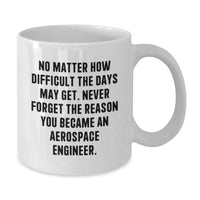 Load image into Gallery viewer, Funny Aerospace Engineer Gifts from Friends White Coffee Mugs for Christmas Unique Presents - Never Forget the Reason You Became an Aerospace Engineer - Additional

