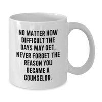 Load image into Gallery viewer, Funny Counselor Quotes Gifts from Family for Counselor White Coffee Mug - Inspirational Mug for Counselor Birthday Unique Gifts - Additional