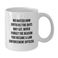 Load image into Gallery viewer, Funny Law Enforcement Officer Gifts from Men Friends Family Valentine's Unique White Coffee Mugs - Never Forget The Reason You Became A Law Enforcement Officer - Inspirational Quote - Additional