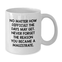 Load image into Gallery viewer, Magistrate White Coffee Mug Gifts from Friends - Inspirational Quote for Strong Women or Men in Law Enforcement - White Ceramic Mug 11oz or 15oz - Birthday Unique Gifts for Family or Coworkers - Additional