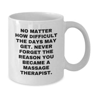 Load image into Gallery viewer, Funny Quote Gifts from Men to Massage Therapist Dad on Father's Day Unique White Coffee Mug for Him - Massage Therapist Inspirational Motivational Quote on White Coffee Mug - Additional