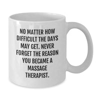 Load image into Gallery viewer, Funny Massage Therapist Gifts for Men - Gifts from Family - White Coffee Mug for Dad on Father's Day - Never Forget Your Reason - Additional