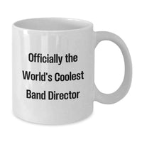 Load image into Gallery viewer, Funny Band Director Gifts from Friends or Family - Officially The World's Coolest Band Director White Coffee Mug - Additional