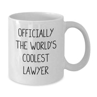 Load image into Gallery viewer, Funny Lawyer Gifts for Mom - Officially The World's Coolest Lawyer White Coffee Mug, White, 15oz - Additional