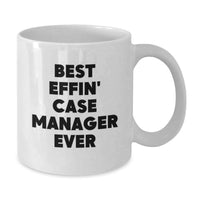 Load image into Gallery viewer, Funny Case Manager Gifts from Men for Dad Best Effin' Case Manager Ever White Coffee Mug - Additional