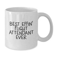Load image into Gallery viewer, Funny Flight Attendant Gifts from Friends, Family, or Coworkers - Best Effin' Flight Attendant White Coffee Mug for Valentine's Unique Gifts - Additional