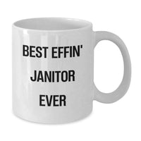 Load image into Gallery viewer, Funny Janitor White Coffee Mug Gifts from Men or Women for Janitor Friends or Coworkers on Valentine's - Additional