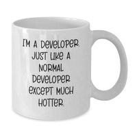 Load image into Gallery viewer, Funny Developer Gifts: White Coffee Mug with Hot Quote for Graduation, Gifts from Friends to Developer, Perfect for Developer Gifts - Additional
