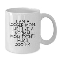 Load image into Gallery viewer, Funny Logger Mom Gifts from Family, Logger Mom White Coffee Mug, Funny Graduation Unique Gifts for Logger, Logger Mom Coffee Mugs for Friends - Additional
