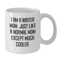 Load image into Gallery viewer, Writer Gifts for Graduation - Funny White Coffee Mug - Gifts from Friends to Family - 'I Am A Writer Mom' - Additional