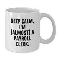 Load image into Gallery viewer, Funny Payroll Clerk White Coffee Mug Gifts for Men from Friends on Graduation Unique Day - Additional