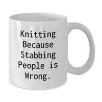 Load image into Gallery viewer, Knitting Enthusiasts&#39; Delight, Funny Quotes Mug, Gifts from Friends, White Coffee Mug for Knitting Lover&#39;s Birthday - Additional
