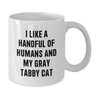Load image into Gallery viewer, Funny Gray Tabby Cat White Coffee Mugs Gifts from Men to Gray Tabby Cat Lovers for Graduation Unique Gifts - Additional