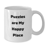 Load image into Gallery viewer, Puzzles Lovers Graduation Gifts for Women Friends Family from Puzzles Are My Happy Place White Coffee Mug - Additional
