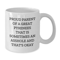 Load image into Gallery viewer, Funny Great Pyrenees Dog Gifts from Friends for Proud Parents, White Coffee Mug - Additional
