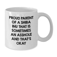 Load image into Gallery viewer, Shiba Inu Dog Gifts from Friends, Proud Parent of a Shiba Inu, White Coffee Mug, Birthday Unique Presents for Men, Women, Shiba Inu Dog Lovers, Funny Quote - Additional
