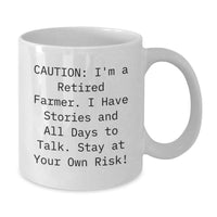 Load image into Gallery viewer, Funny Farmer Gifts from Friends and Family - White Coffee Mug for Men and Women - Unique Graduation Unique Gifts for Guys and Gals - I'm A Retired Farmer I Have Stories - Additional
