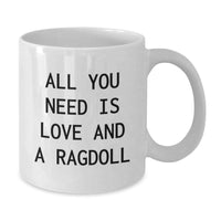 Load image into Gallery viewer, Love and Ragdolls, White Coffee Mug for Graduation Gifts from Family to Ragdoll Cat Enthusiasts - Funny, Cute, Inspirational Quote - Additional
