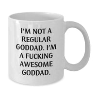 Load image into Gallery viewer, Funny Goddad Quotes White Coffee Mugs, Gifts from Friends, Family, or Coworkers for Goddad, 11oz or 15oz Capacity, Ceramic, Microwave, and Dishwasher Safe - Additional
