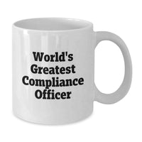 Load image into Gallery viewer, World&#39;s Greatest Compliance Officer Funny Graduation Gifts for Compliance Officer Friends from Family - White Coffee Mug - Additional
