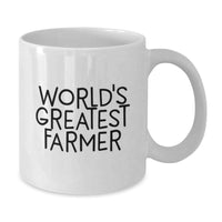 Load image into Gallery viewer, Funny Farmer Gifts for Him - World&#39;s Greatest Farmer White Coffee Mug, Perfect Birthday Unique Gift for Men, Gifts from Friends, 11oz or 15oz Capacity, Ceramic, Microwave and Dishwasher Safe - Additional
