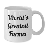 Load image into Gallery viewer, Funny Farmer Gifts from Friends - White Coffee Mug for Farmers - &#39;World&#39;s Greatest Farmer&#39; Quote, Birthday Unique Gifts from Family - Additional
