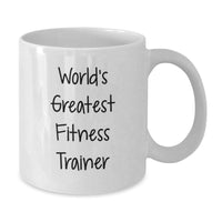 Load image into Gallery viewer, Funny Fitness Trainer Gifts for Him, World&#39;s Greatest Quote on White Coffee Mug, Birthday Unique Gifts from Friends to Coworkers - Additional
