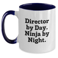 Load image into Gallery viewer, Funny Director Graduation Unique Gifts from Friends - Director By Day Ninja By Night Two Tone Coffee Mug - Main