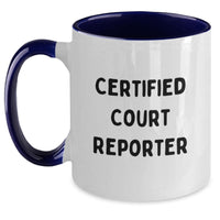 Load image into Gallery viewer, Funny Court Reporter Gifts from Friends to Court Reporters, Two Tone Coffee Mug for Certified Court Reporters, Unique Christmas Unique Gifts for Men, Women, Coworkers, Family - Main