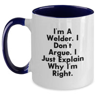 Load image into Gallery viewer, Funny Welder Gifts from Men to Friends | Unique Two Tone Coffee Mugs for Welders at Christmas - Main
