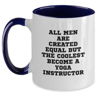 Load image into Gallery viewer, Funny Yoga Instructor Gifts: Gifts from Men for Graduation, Unique Two Tone Coffee Mug with Inspirational Quote, Black and White, Red and White, Navy and White, Pink and White Options - Main
