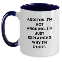 Load image into Gallery viewer, Auditor Gifts, Funny Two Tone Coffee Mugs, Inspirational Christmas Unique Gifts from Family for Auditor Friends - Main
