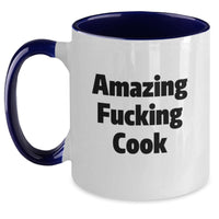 Load image into Gallery viewer, Funny Cook Gifts from Friends for Birthday Two Tone Coffee Mug Amazing F--king Cook - Main
