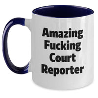 Load image into Gallery viewer, Funny Court Reporter Gifts from Friends for Court Reporters, Amazing Two Tone Coffee Mug for Graduation Unique Celebration - Main