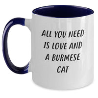 Load image into Gallery viewer, Burmese Cat Gifts for Women, Funny Quote, Two Tone Coffee Mug, Graduation Unique Gifts from Family for Burmese Cat Lover, Black and White - Main