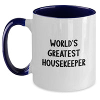 Load image into Gallery viewer, Funny World&#39;s Greatest Housekeeper Gifts from Family for Housekeeper, Two Tone Coffee Mug, Christmas Unique Gifts - Main
