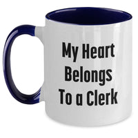 Load image into Gallery viewer, Funny Clerk Love Two Tone Coffee Mugs Gifts from Friends for Clerk Men Women Christmas Unique Presents - Main