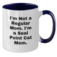 Load image into Gallery viewer, Funny Seal Point Cat Mom Gifts from Friends Christmas Unique Presents for Seal Point Cat Lovers Two Tone Coffee Mug - Additional