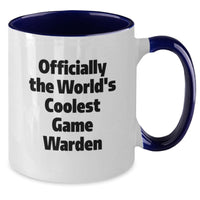 Load image into Gallery viewer, Funny Game Warden Gifts from Friends for Game Wardens - Two Tone Coffee Mug - Officially The World's Coolest Game Warden Birthday Unique Gifts - Additional