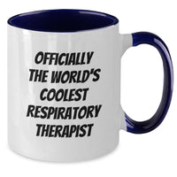 Load image into Gallery viewer, Funny Inspirational Gifts for Respiratory Therapist World's Coolest Quote Two Tone Coffee Mug, Gifts from Friends for Him or Her - Unique Mother's Day - Additional
